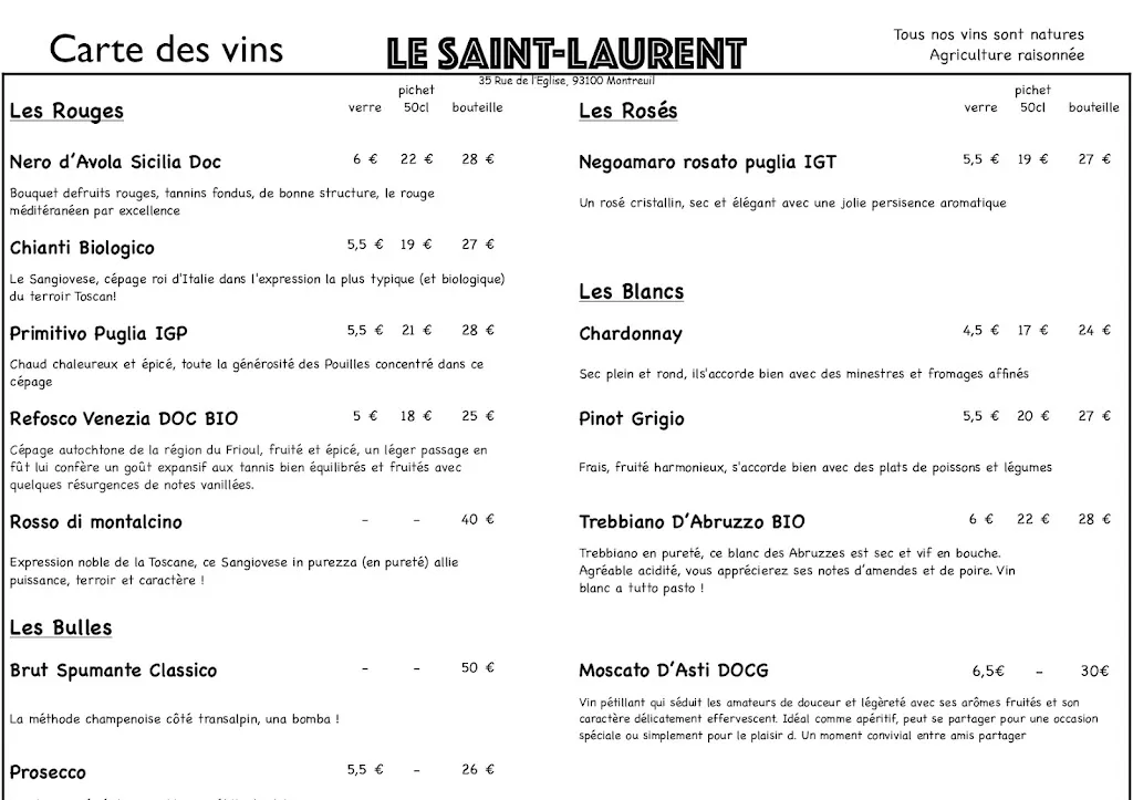 Menu_Restaurant Le Saint-Laurent_Montreuil_image_2