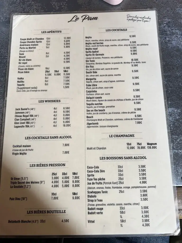 Menu_Restaurant Le Pam_Pont-à-Marcq_image_2