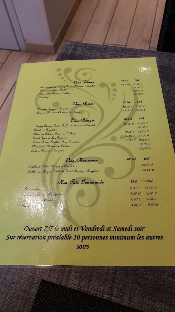 Menu_restaurant au campagnard autrement_Culoz-Béon_image_1