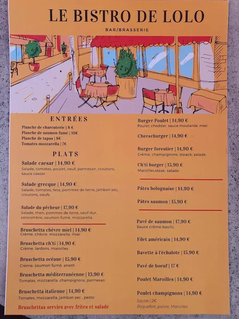 Menu_Le Bistro de Lolo_Saint-Saulve_image_1