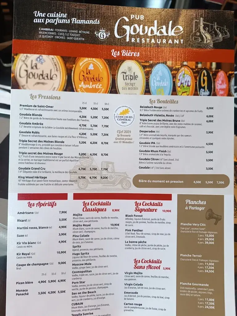 Menu_Goudale Restaurant Cambrai_Cambrai_imagen_2