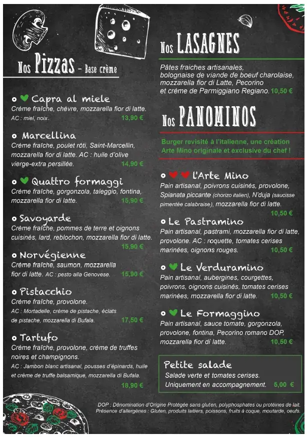 Menü_Arte Mino Pizza_Culoz-Béon_Bild_3