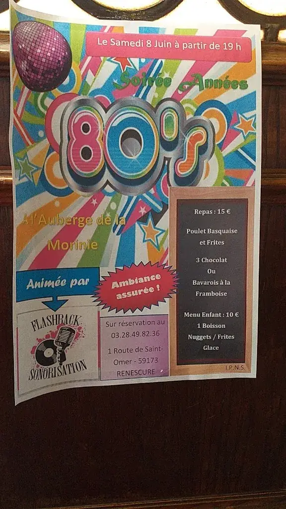 Menu_Auberge de la Morinie_Renescure_image_1