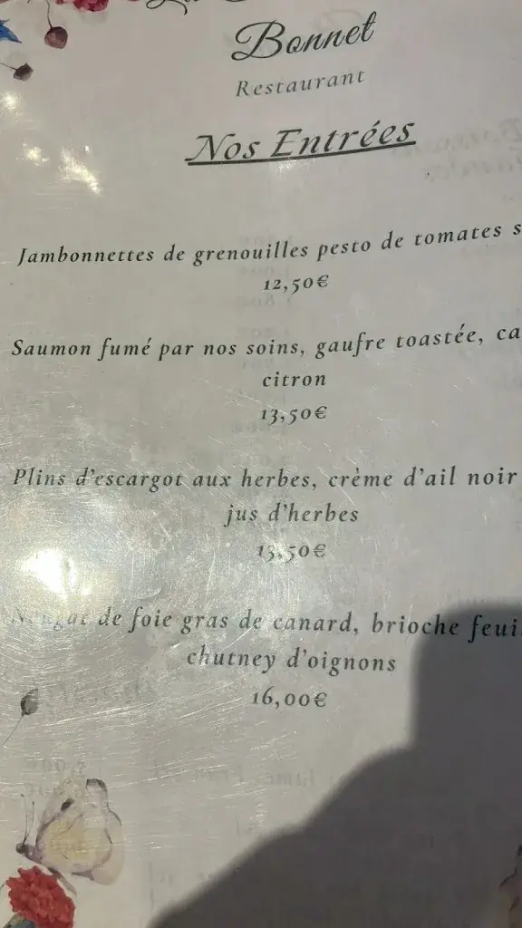 Menu_La table de Saint Bonnet_Saint-Bonnet-de-Rochefort_image_1