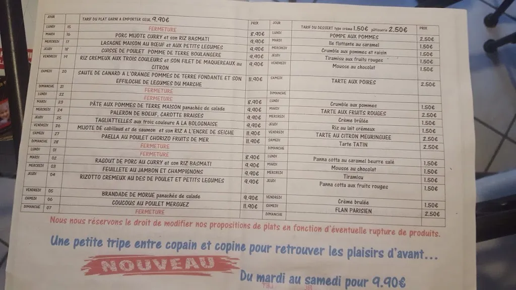 Menu_La Galerie Des Saveurs_Cournon-d'Auvergne_immagine_4