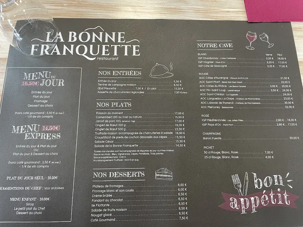 Menu_La bonne Franquette_Cournon-d'Auvergne_image_1