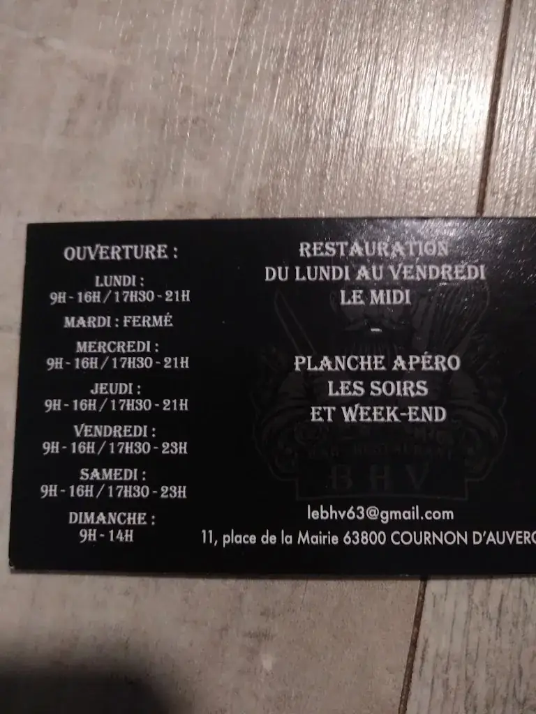 Menu_BHV Restaurant & Bar cournon_Cournon-d'Auvergne_image_1