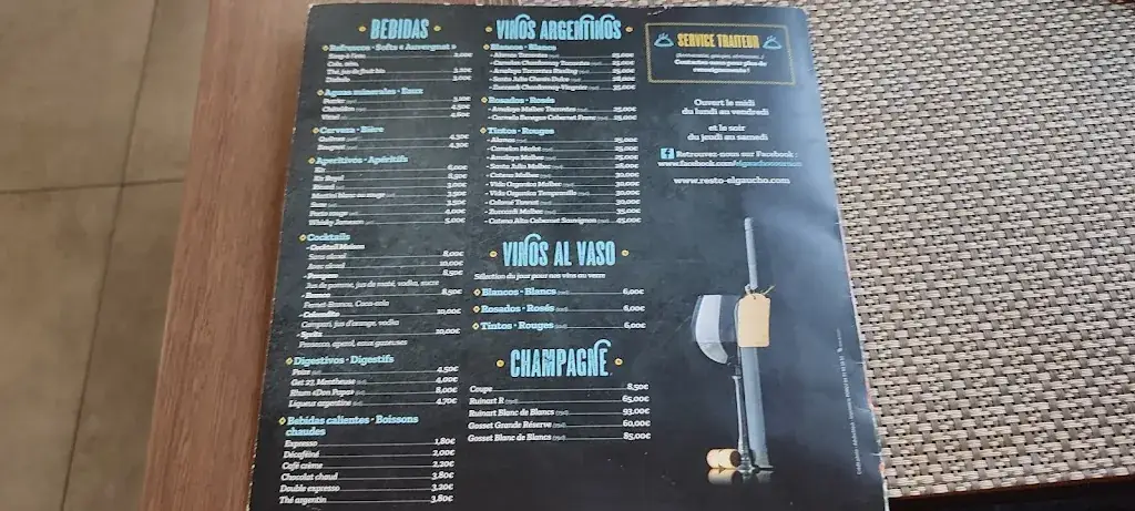 Menu_El Gaucho_Cournon-d'Auvergne_image_1
