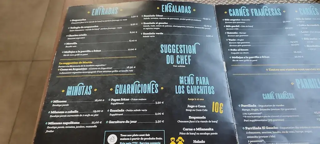 Menu_El Gaucho_Cournon-d'Auvergne_image_2