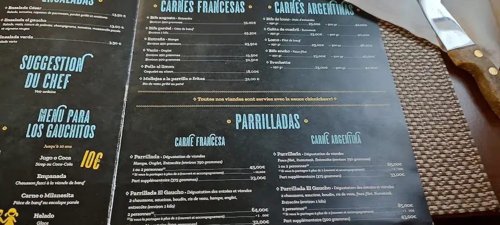 Menu_El Gaucho_Cournon-d'Auvergne_image_3