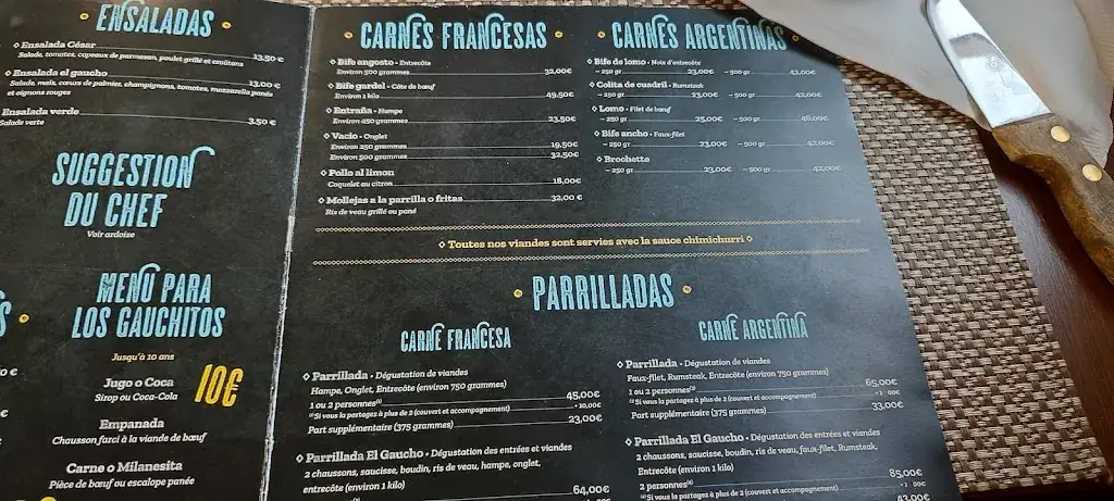 Menu_El Gaucho_Cournon-d'Auvergne_image_4