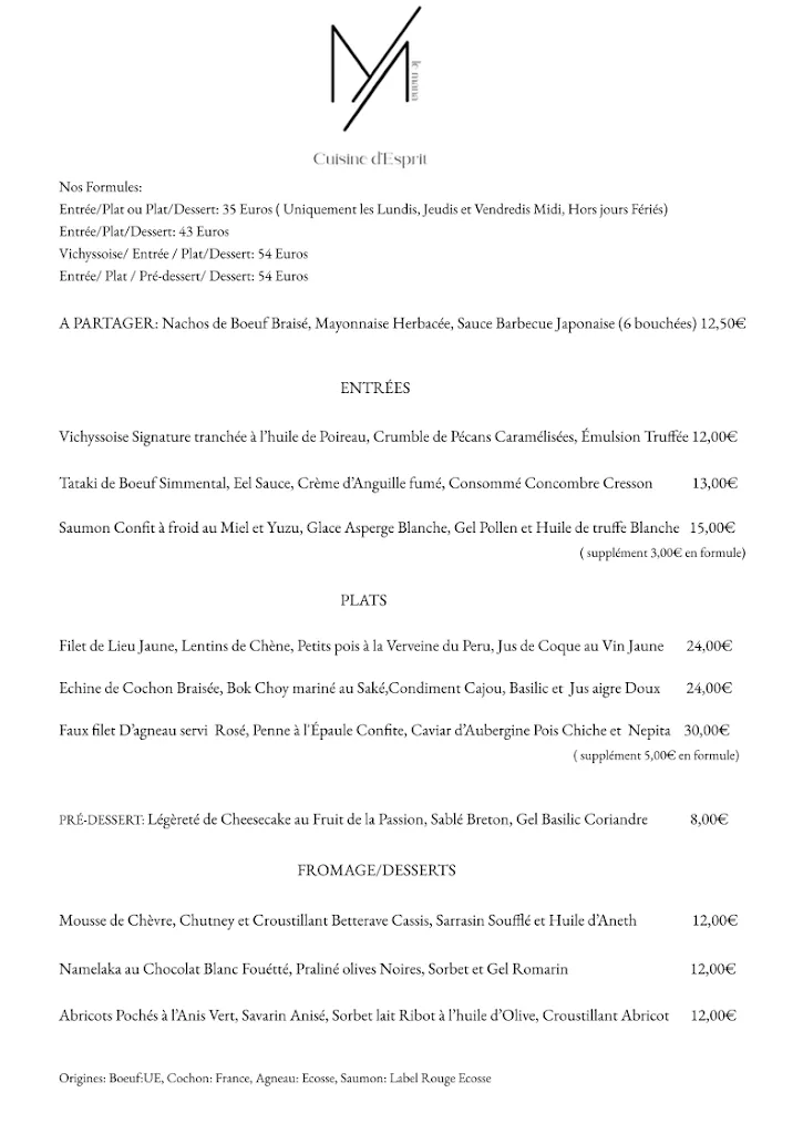 Menu_Le Mana - Restaurant et Chambres d'hôtes_Saint-André-lez-Lille_image_1