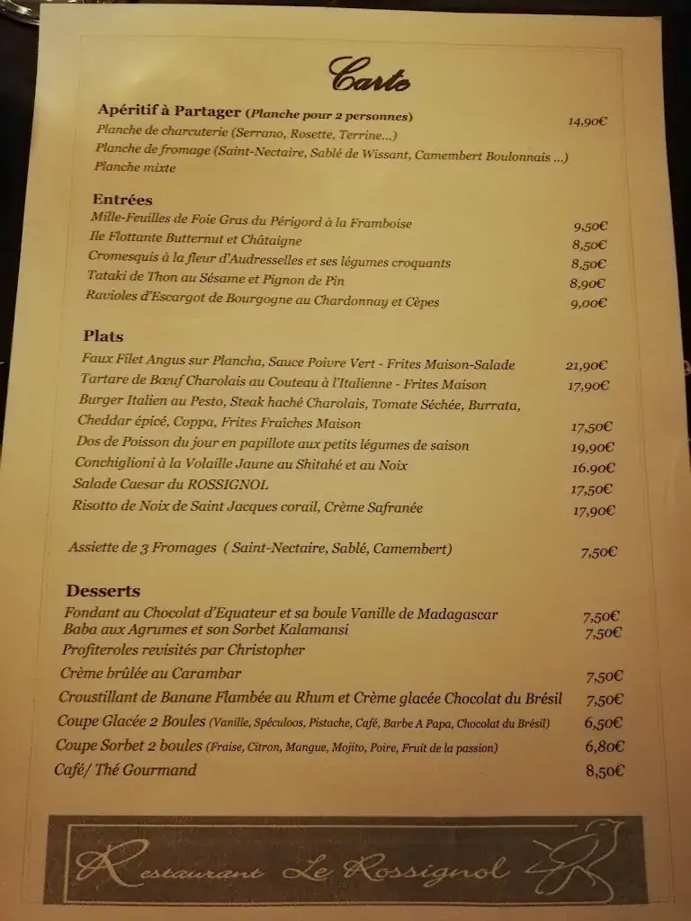 Menu_Le Rossignol Restaurant_Saint-Python_image_3