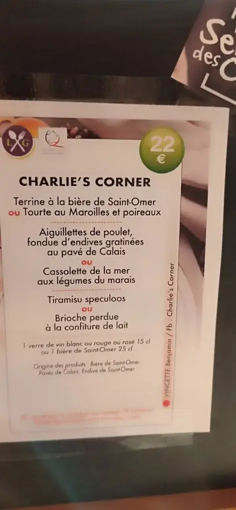 Menu_Charlie's Corner Saint-Omer_Saint-Omer_image_2