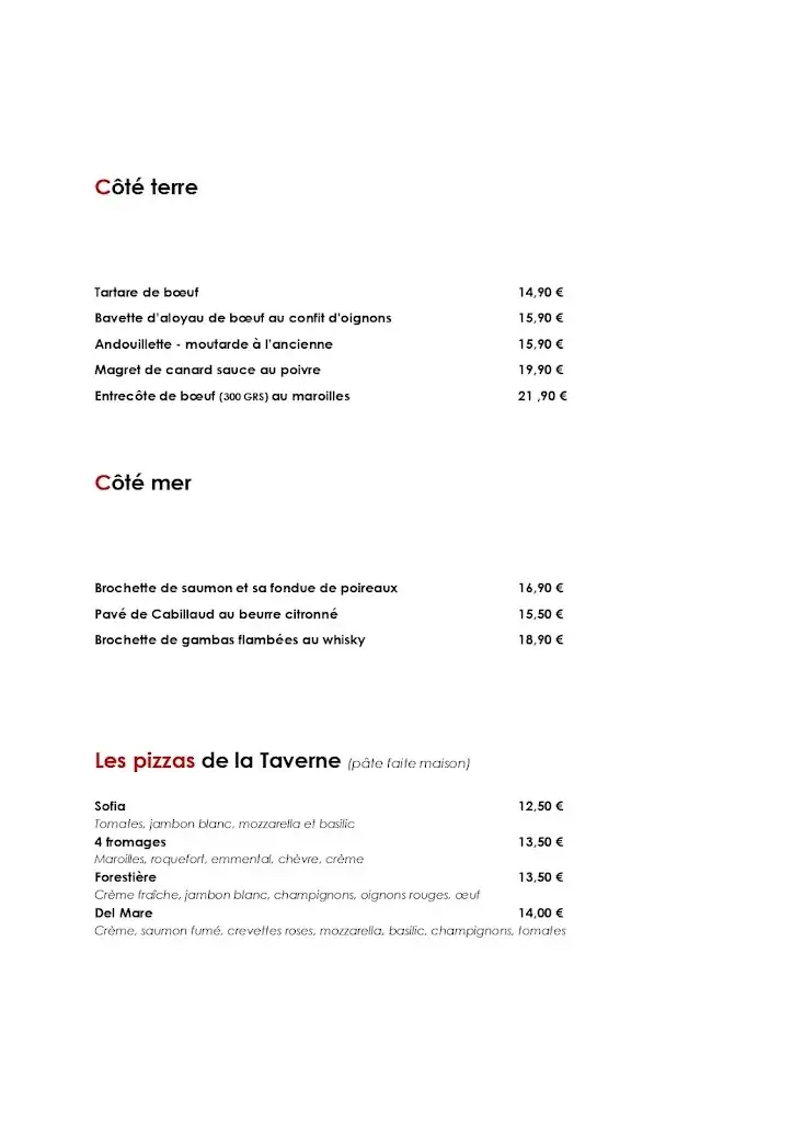 Menu_La Taverne de Duchenot_Saint-Omer_image_4