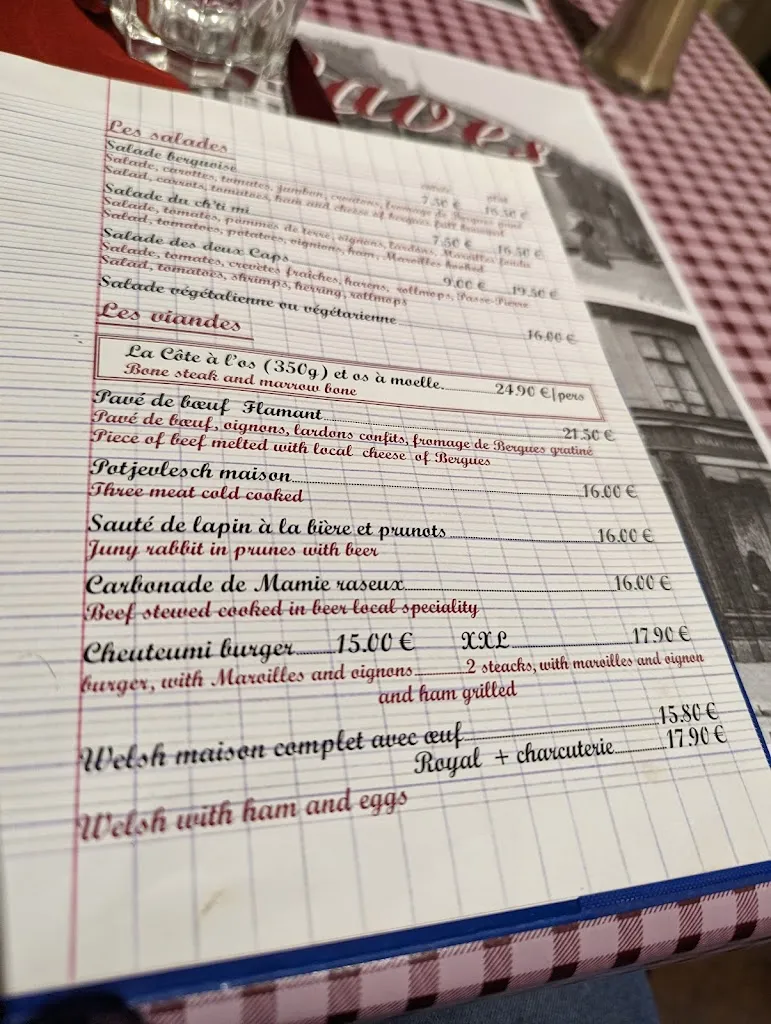 Menu_Estaminet Les 3 caves - De Drie Kalders_Saint-Omer_image_1