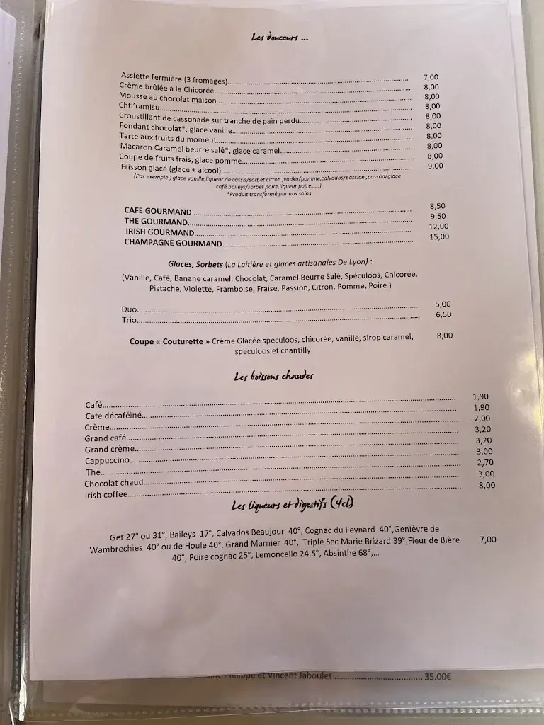 Menu_La Couturette Restaurant Estaminet_Saméon_image_3