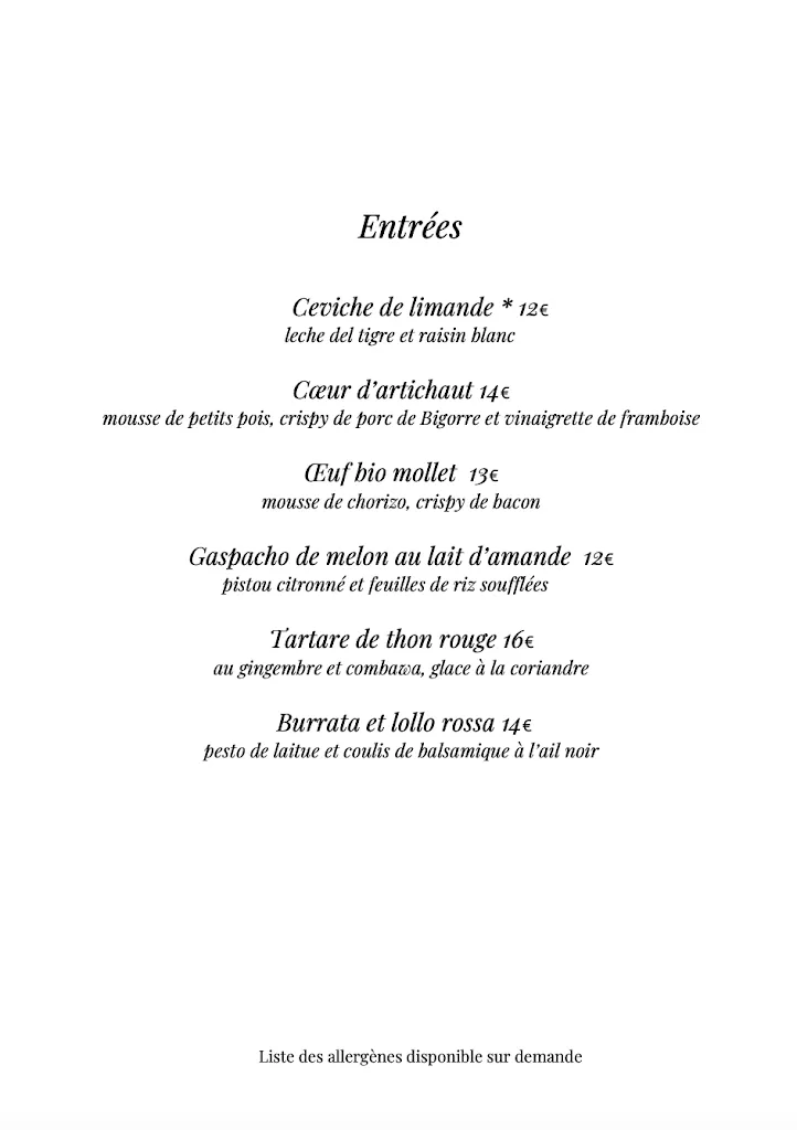 Menu_Restaurant Georgette_Paris_imagen_3
