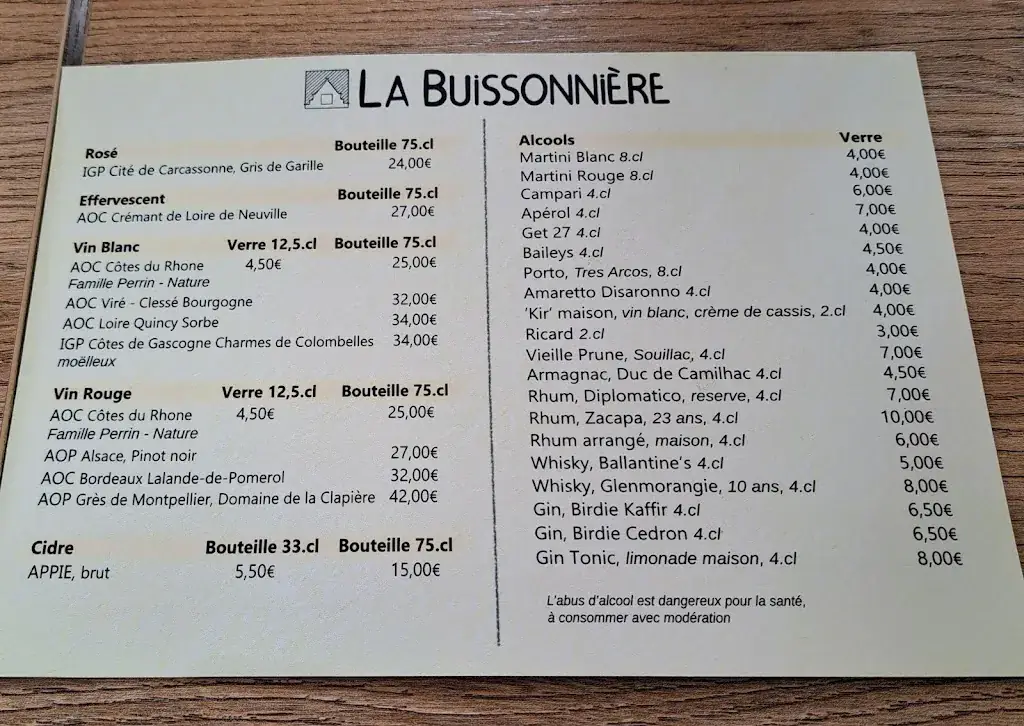 Menu_LA BUISSONNIERE_Lille_image_1