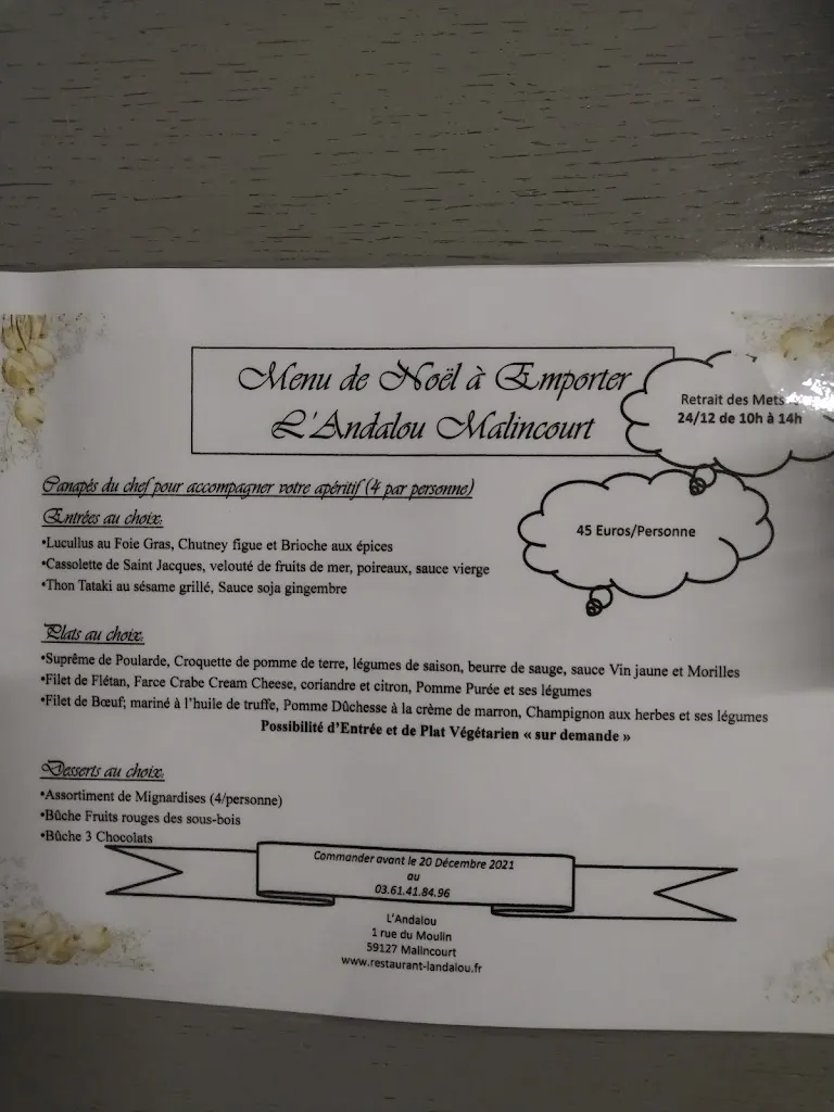 Menu_The Restaurant Andalusian 100% Home_Malincourt_immagine_2