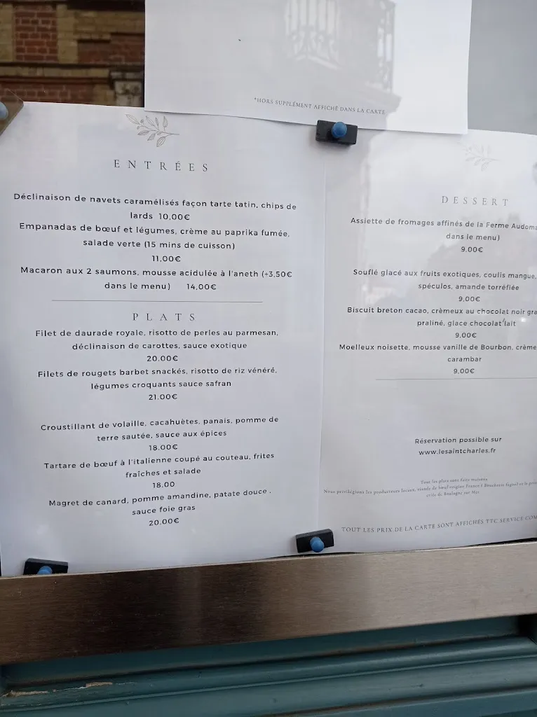 Menu_Le St Charles_Saint-Omer_image_1