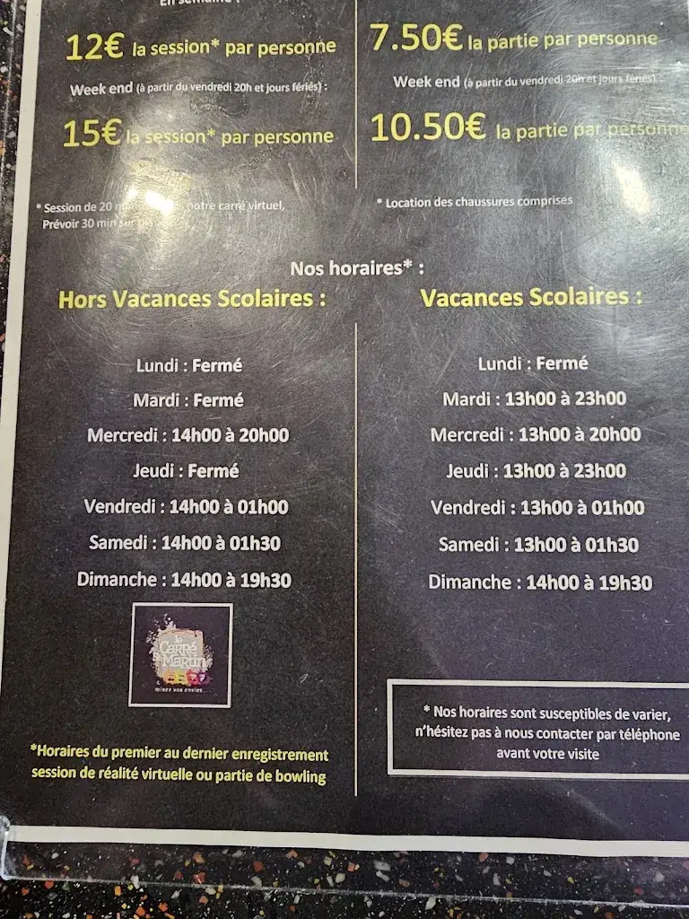 Menu_Le Carré Saint Martin - Restaurant/Bowling/Réception/Séminaire/Traiteur_Saint-Martin-lez-Tatinghem_image_3