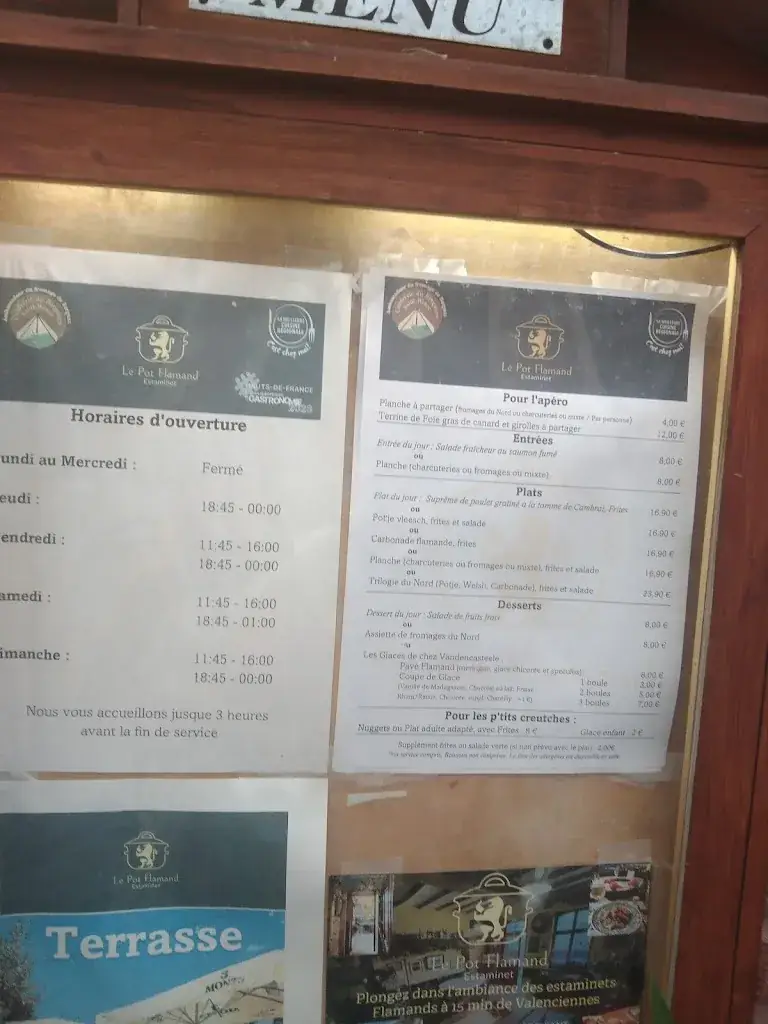 Menu_Estaminet Le Pot Flamand_Thiant_image_1