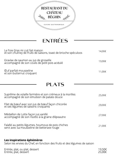Menu_Restaurant du château Beghin_Thumeries_image_2