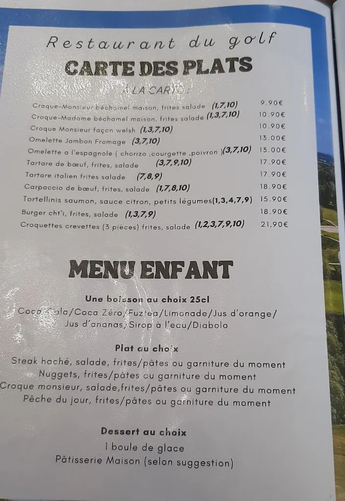 Menu_Restaurant du golf_Téteghem-Coudekerque-Village_image_2