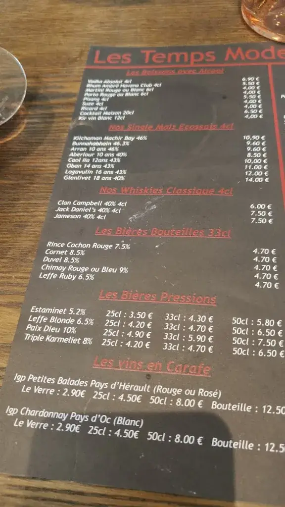 Menu_Restaurant Estaminet Les Temps Modernes_Tourcoing_image_3