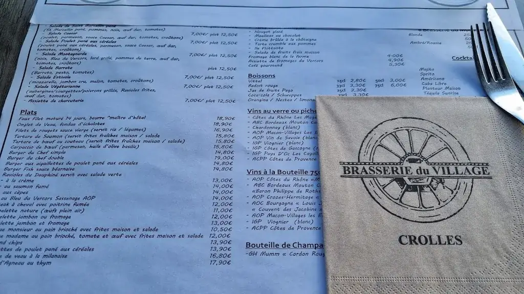 Menu_Brasserie du Village_Crolles_image_2