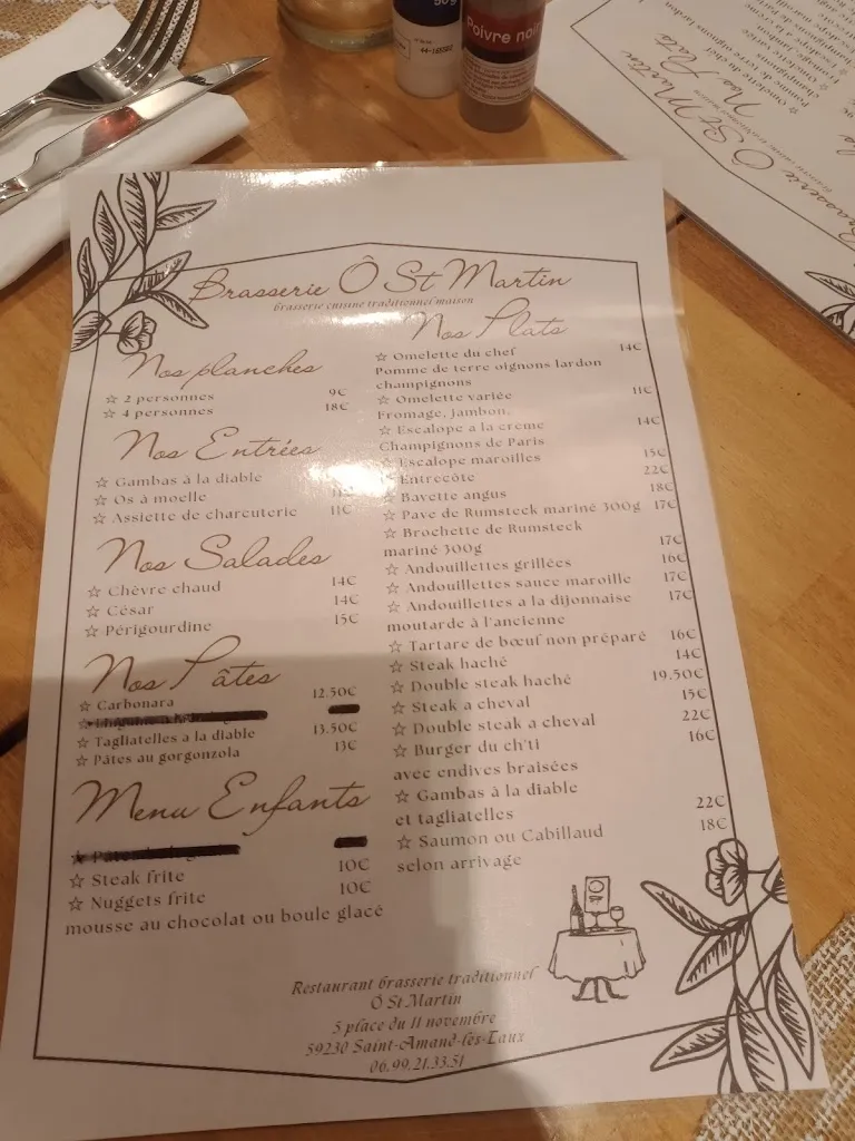 Menu_O ST MARTIN Saint-Amand-les-Eaux_Saint-Amand-les-Eaux_image_2