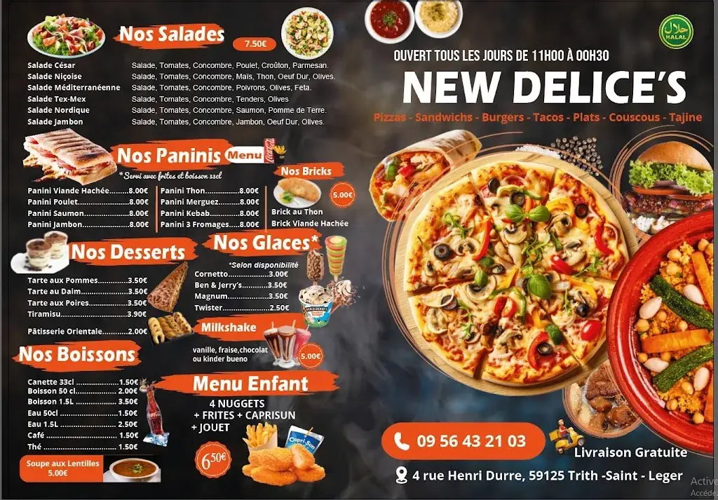 Menu_NEW DELICE’S_Trith-Saint-Léger_image_2