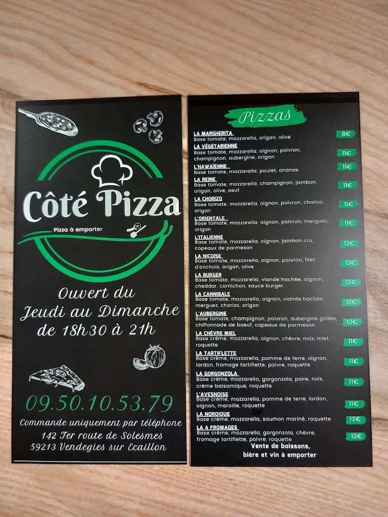 Menu_Côté pizza_Vendegies-sur-Écaillon_image_3
