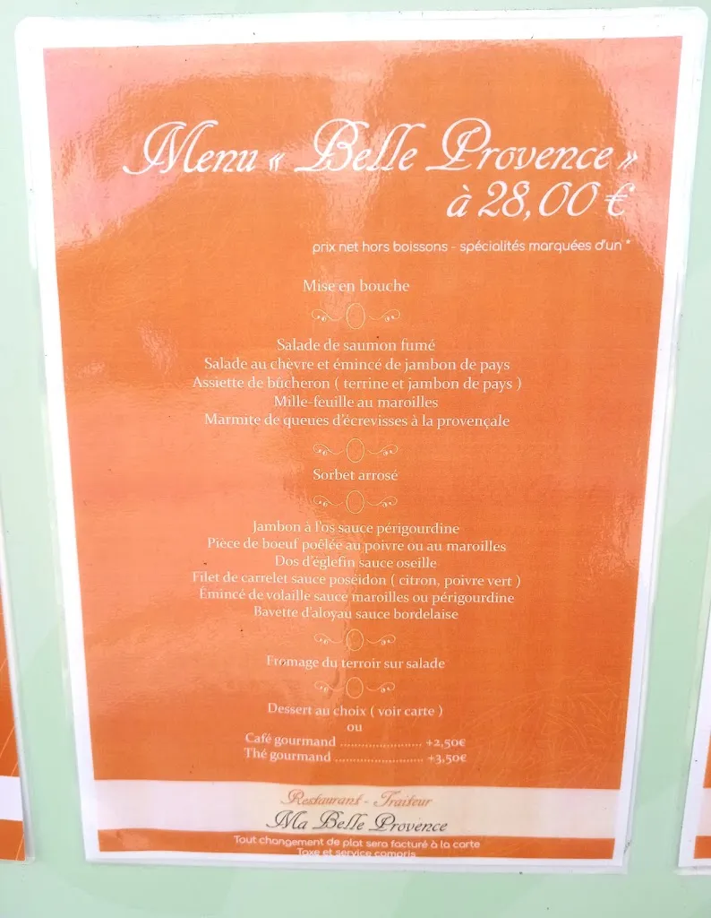 Menu_Restaurant Ma Belle Provence_Pargny-Filain_imagen_2