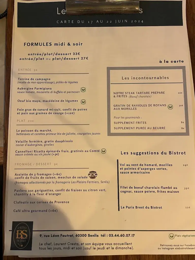 Menu_Le Bistrot de Senlis_Senlis_image_1