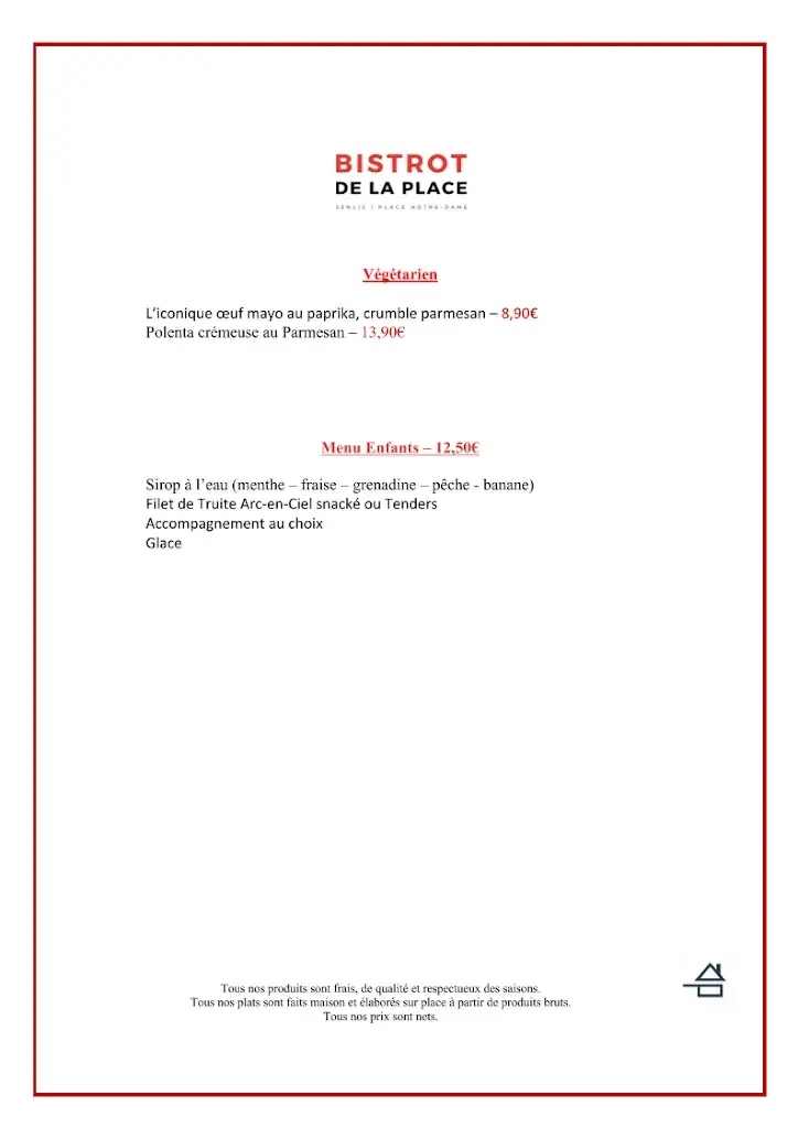 Menu_BISTROT DE LA PLACE - SENLIS_Senlis_image_2