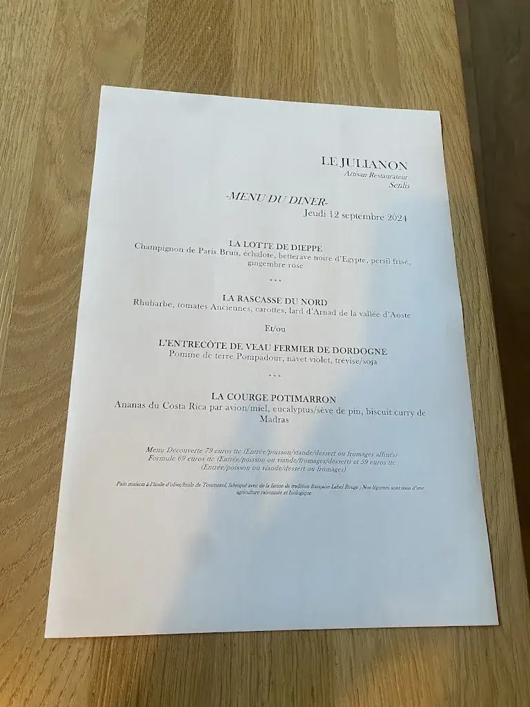 Menu_LE JULIANON_Senlis_image_1