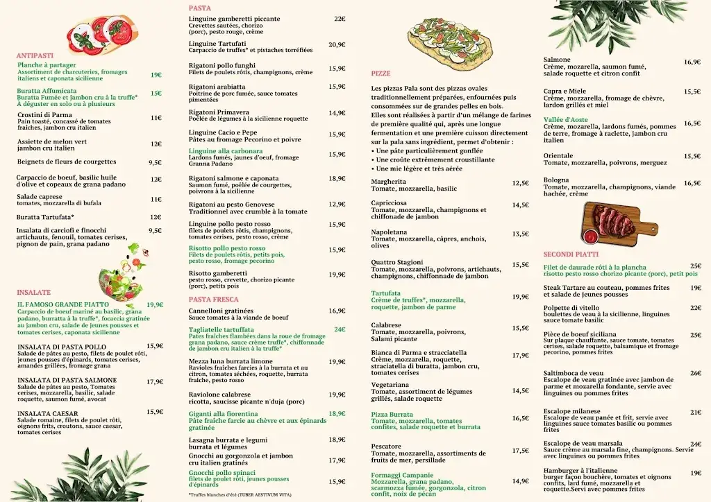 Menu_La Table Italienne_Senlis_image_1