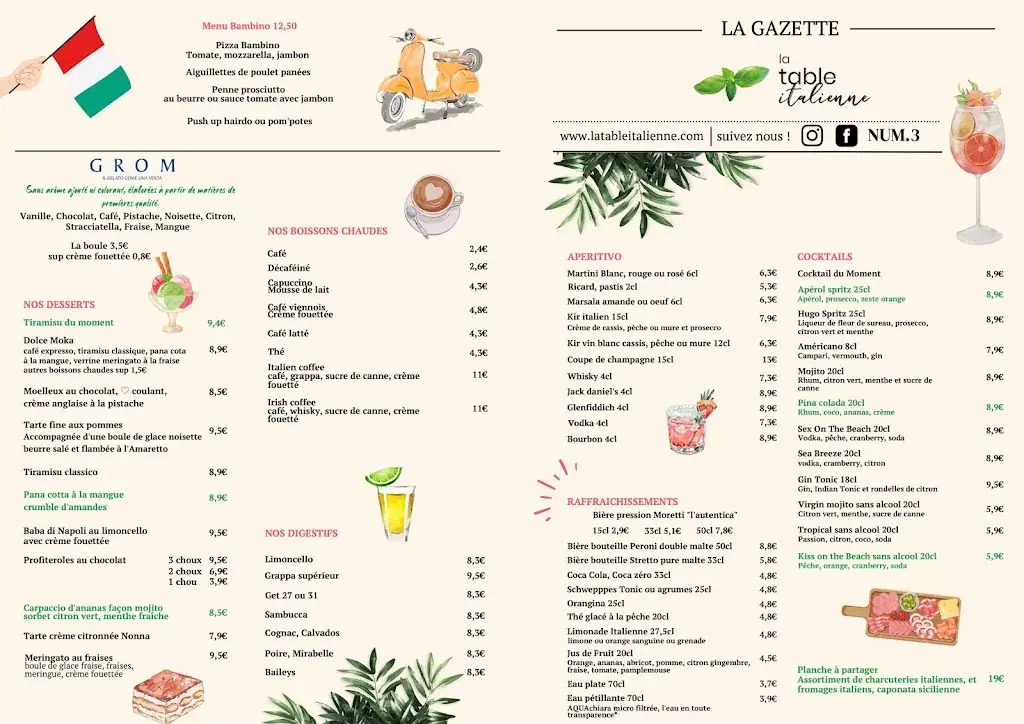 Menu_La Table Italienne_Senlis_image_2