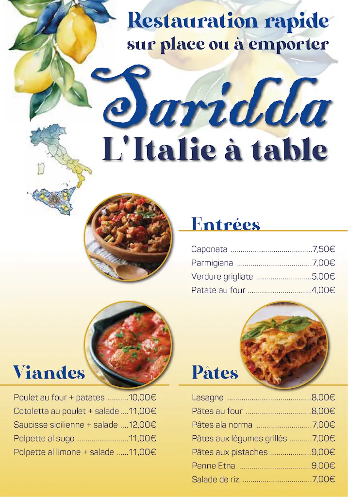 Menu_Saridda - L' Italie à table_Crolles_image_2
