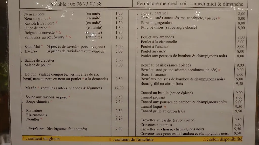 Menu_Restaurant Bol d'Or - Vietnamien_Crolles_image_1