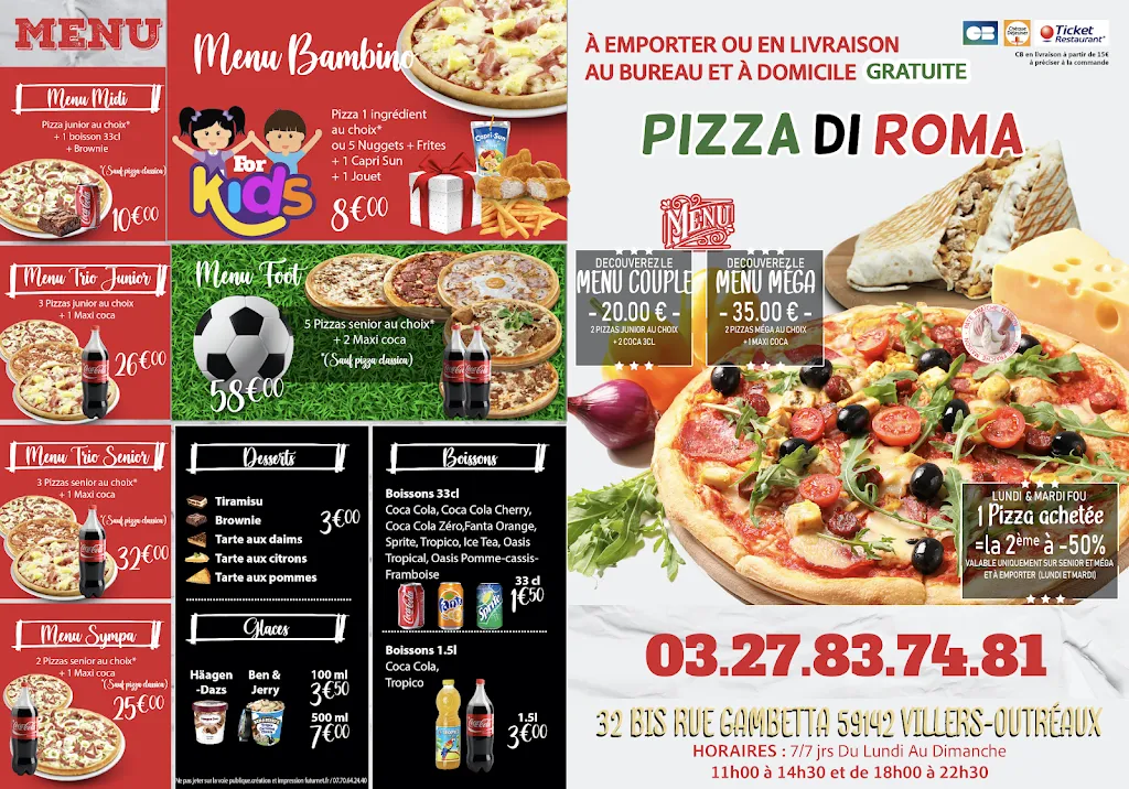 Menu_Pizza Di Roma_Villers-Outréaux_imagen_1
