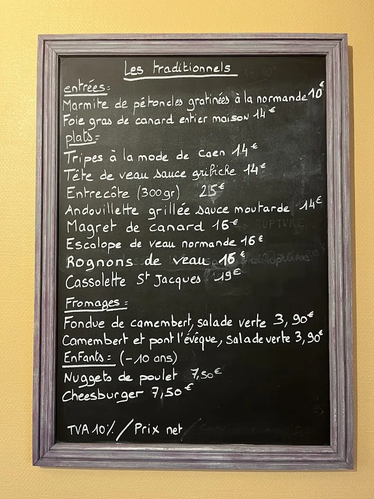 Menu_Au Vrai Normand Villers Bocage_Villers-Bocage_image_1