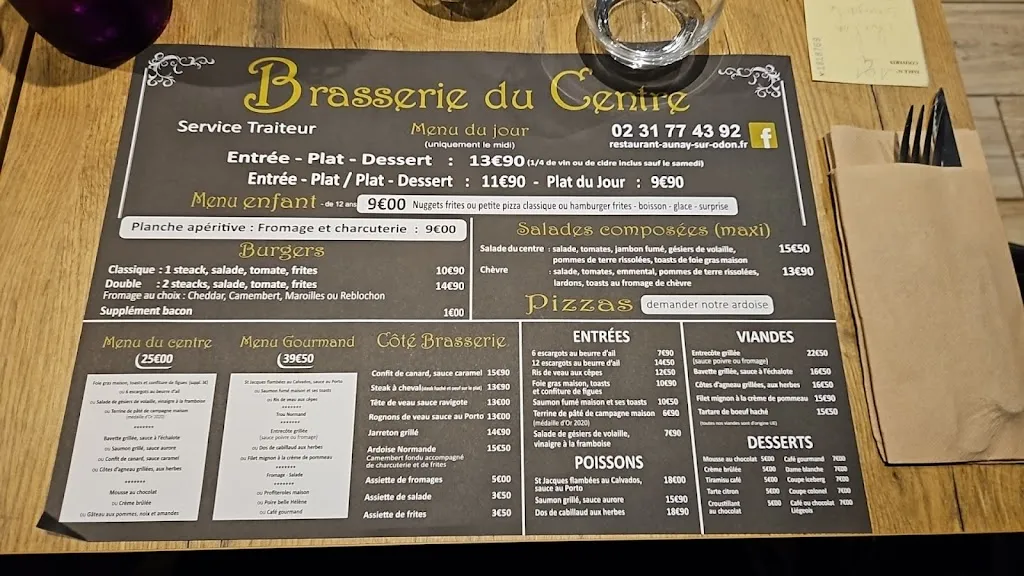 Menu_Brasserie du Centre - Pizzeria / Cuisine Française_d'Aunay_image_1
