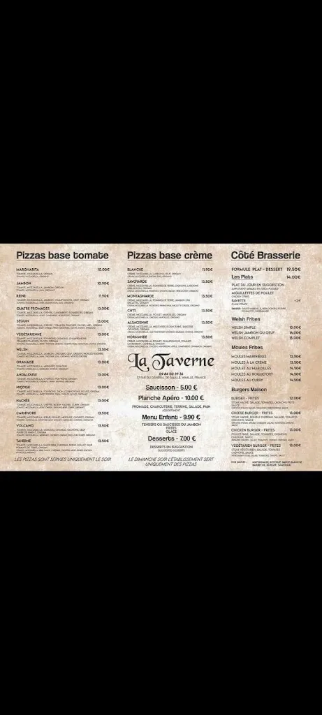 Menu_La Taverne_Wimille_image_1