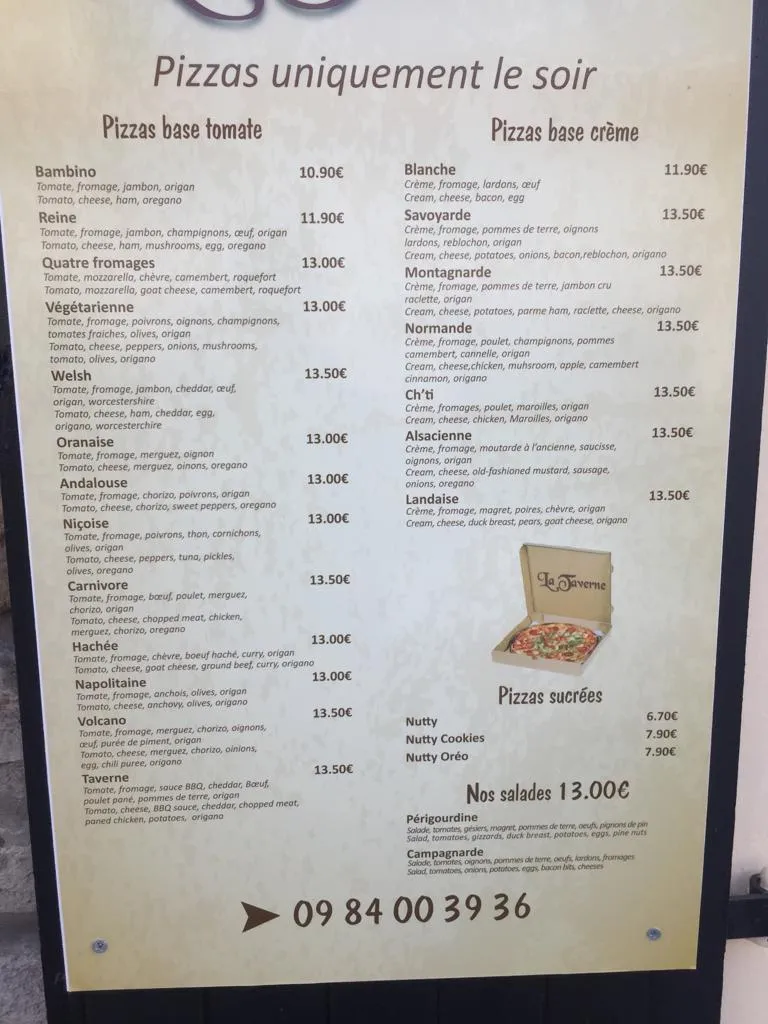 Menu_La Taverne_Wimille_image_2