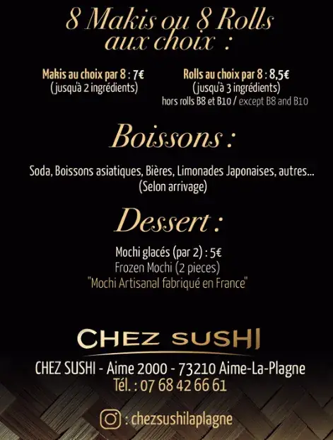 Menu_Chez Sushi LA PLAGNE Aime 2000_Aime-la-Plagne_image_2