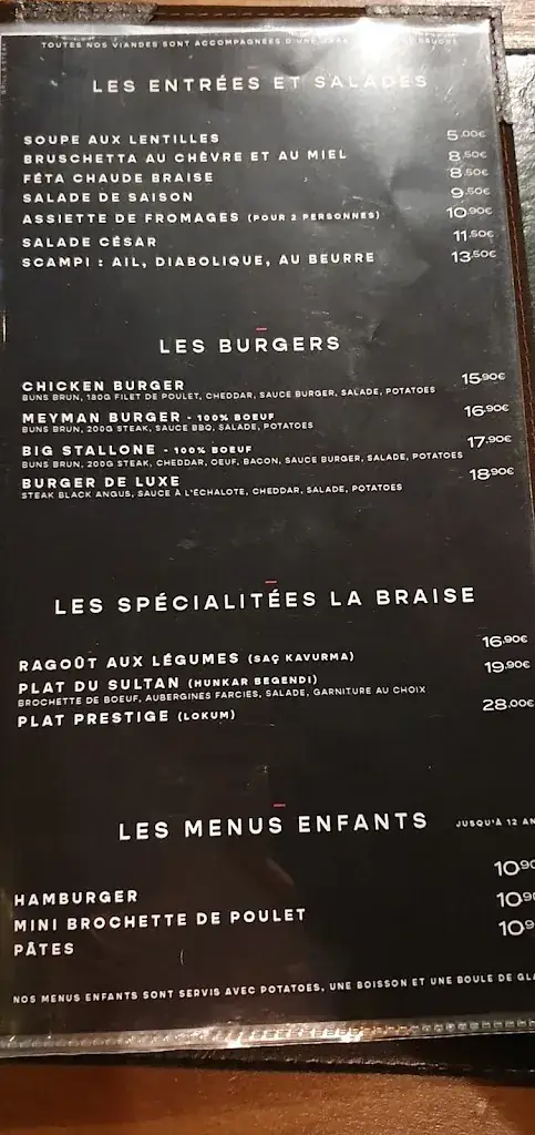Menu_Restaurant La Braise Grill & Steak_Wattrelos_image_1