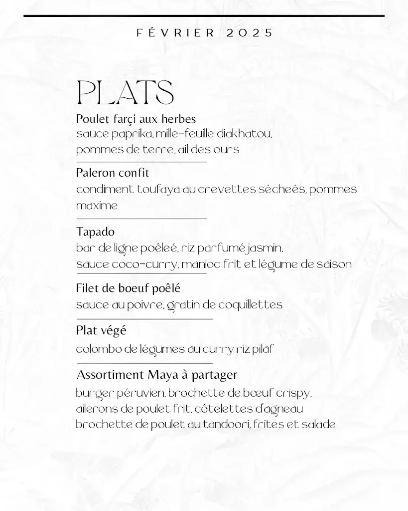 Menu_Le maya restaurant_Wattrelos_immagine_1